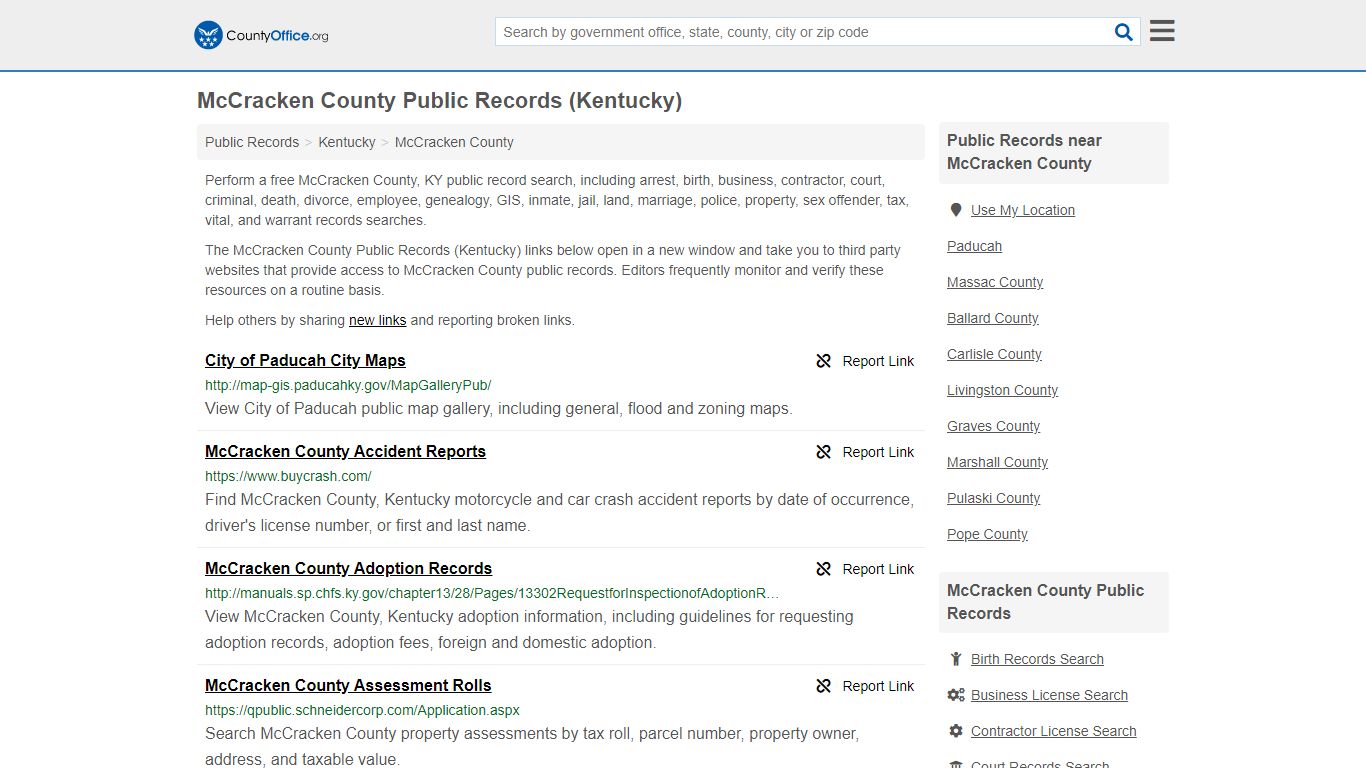 Public Records - McCracken County, KY (Business, Criminal ...